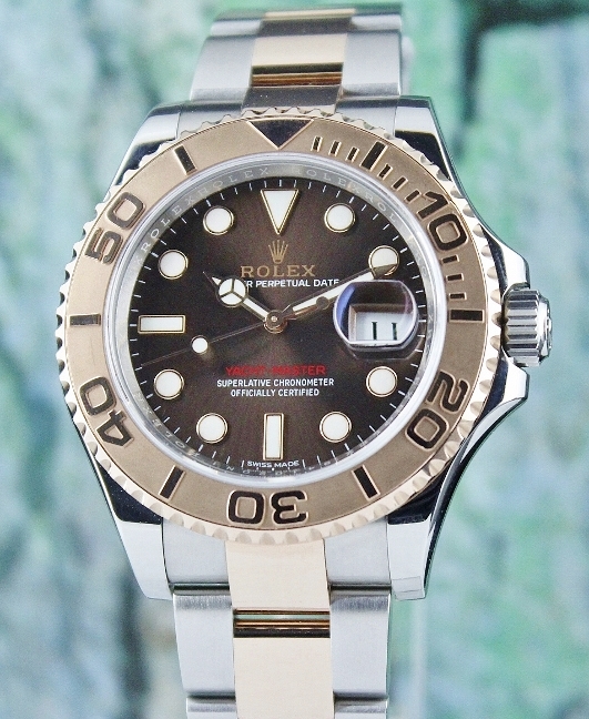 (image for) LIKE NEW UNPOLISHED ROLEX OYSTER PERPETUAL DATE YACHT-MASTER CHOCOLATE SUNBURST / 116621